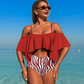 Femeii Sexy Ruffle talie înaltă două piese Bikini Set