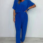 【S-3XL】💖V-neck culoare solidă costum liber