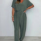 【S-3XL】💖V-neck culoare solidă costum liber
