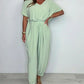 【S-3XL】💖V-neck culoare solidă costum liber