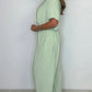 【S-3XL】💖V-neck culoare solidă costum liber