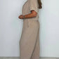 【S-3XL】💖V-neck culoare solidă costum liber