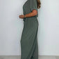 【S-3XL】💖V-neck culoare solidă costum liber