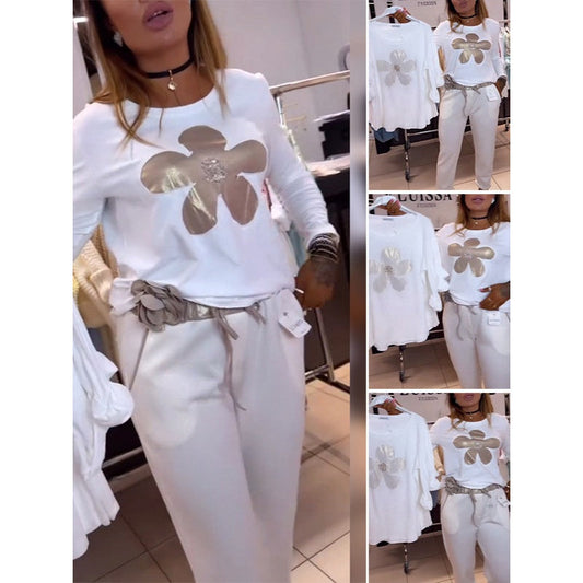 Top pentru femei cu imprimeu floral și decolteu