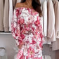 🌸Top floral cu umerii deschiși și set din două piese cu fustă maxi