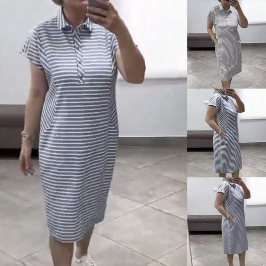 🥻🎈Rochie dungată cu mânecă scurtă casual pentru femei