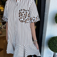 ✨Rochie cămașă cu imprimeu leopard cu dungi la modă pentru femei