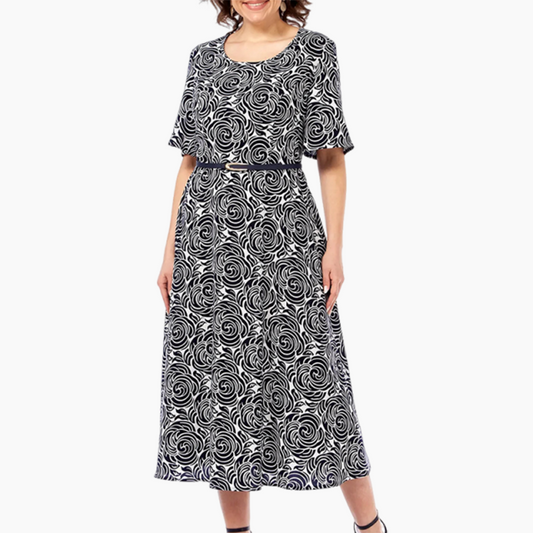 👗 Rochie imprimată cu centură