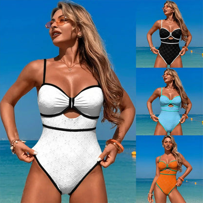 🩱 Costum de Baie 1 Bucată - Imprimat Colorat & Decupaje 🌈 | Suport Bust Integrat