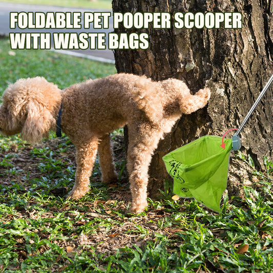 Foldable Pet Pooper Scooper with Waste Bags