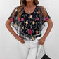 👚Top cu dantelă imprimată Patchwork pentru femei