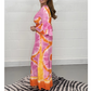 Salopetă cu picior lat imprimată Tie-dye