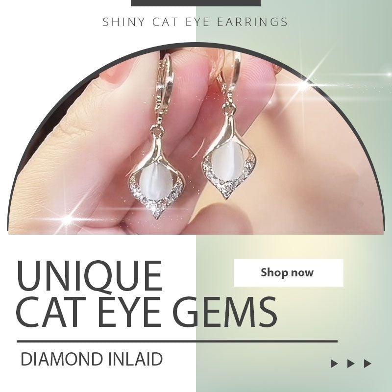 ✨Cumpărați 1 și primiți 1 gratuit✨Shiny Cat Eye Cercei-4