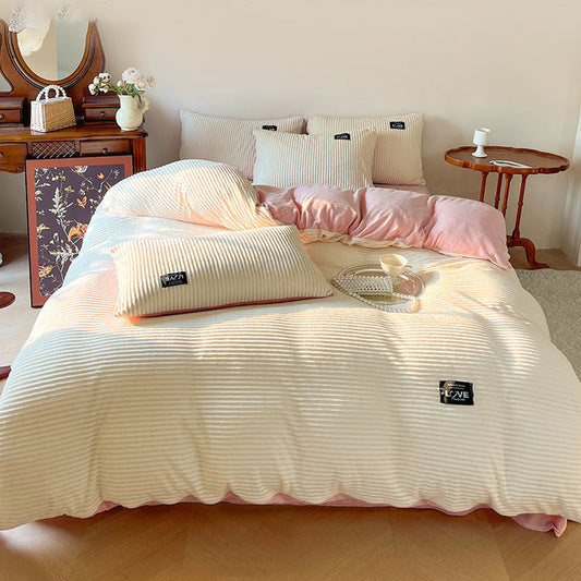 ✨Cadou de încălzire 🎁 Set de lenjerie de pat Premium în culori solide