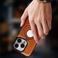 Luxury Faux piele de lux iPhone caz invizibil Stand invizibil