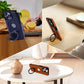 Luxury Faux piele de lux iPhone caz invizibil Stand invizibil
