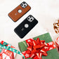 Luxury Faux piele de lux iPhone caz invizibil Stand invizibil